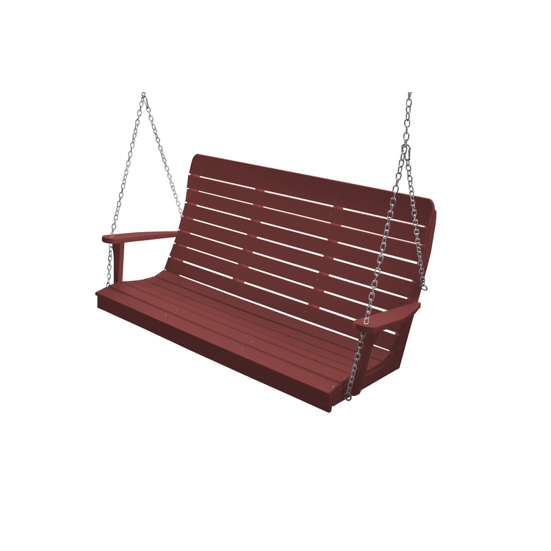 Keystone Amish Co. 4 Foot Salem Composite Poly Porch Swing, Cherry Wood