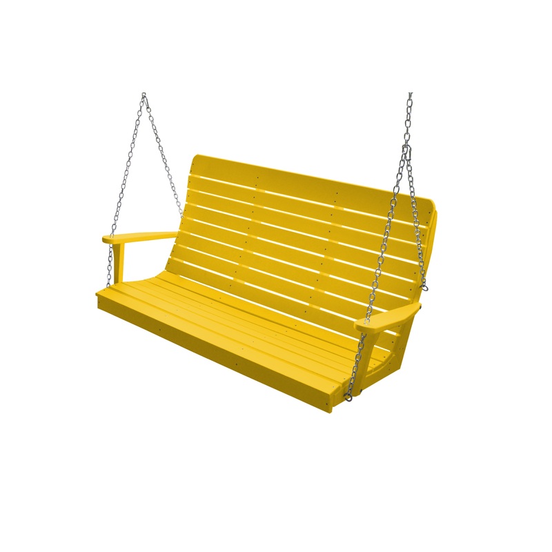 Keystone Amish Co. 4 Foot Salem Composite Poly Porch Swing, Lemon Yellow