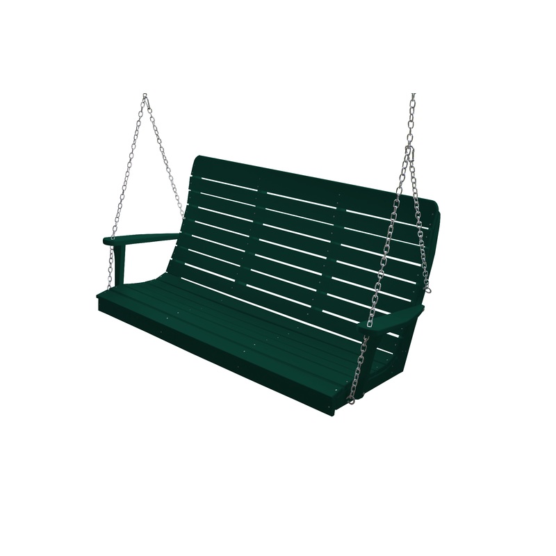 Keystone Amish Co. 4 Foot Salem Composite Poly Porch Swing, Turf Green