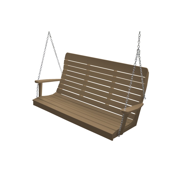 Keystone Amish Co. 4 Foot Salem Composite Poly Porch Swing, Weathered Wood