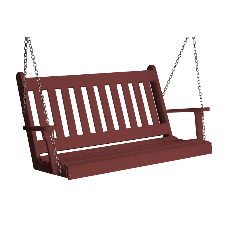Keystone Amish Co. 5 Foot Franklin Poly Composite Porch Swing, Cherry Wood