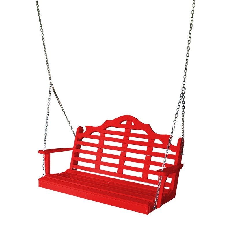Keystone Amish Co. 5 Foot Milan Recycled Plastic Porch Swing, Bright Red