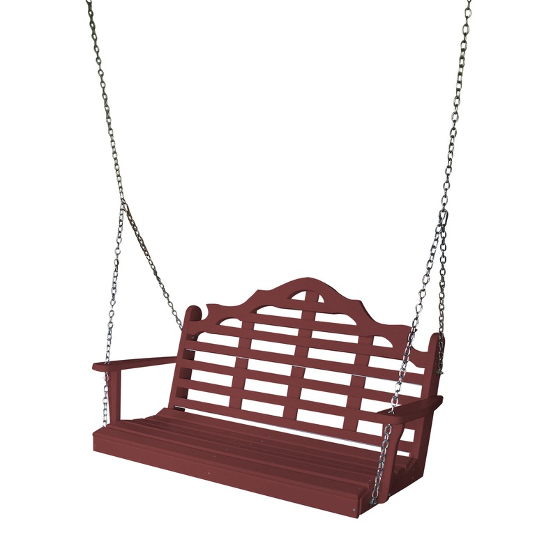 Keystone Amish Co. 5 Foot Milan Recycled Plastic Porch Swing, Cherry Wood