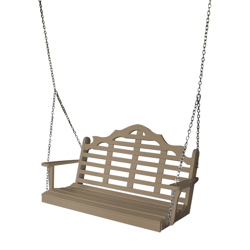 Keystone Amish Co. 5 Foot Milan Recycled Plastic Porch Swing, Weathered Wood