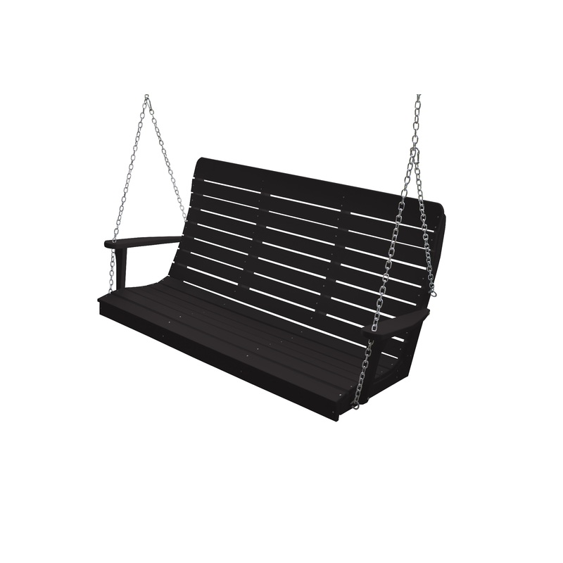 Keystone Amish Co. 5 Foot Salem Composite Poly Porch Swing, Black