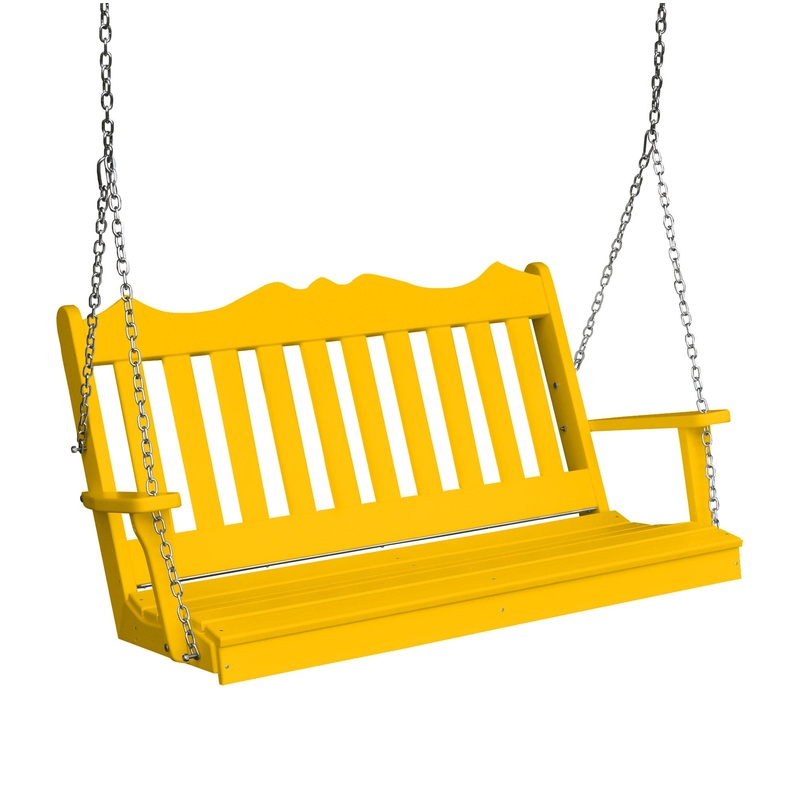 Keystone Amish Co. 5 Foot York Composite Porch Swing, Lemon Yellow