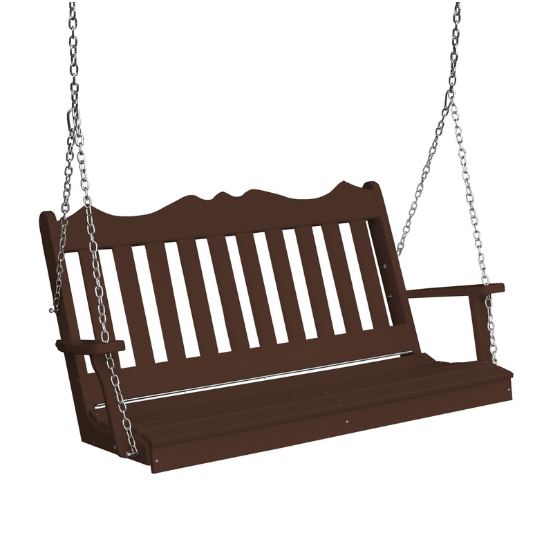 Keystone Amish Co. 5 Foot York Composite Porch Swing, Tudor Brown