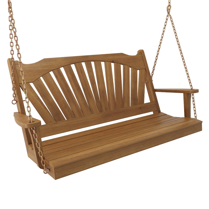 Keystone Amish Co. 6 Foot Sunburst Red Cedar Porch Swing Without Cupholders