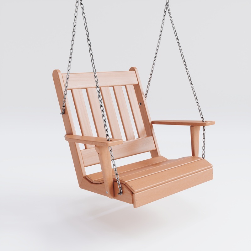Keystone Amish Co. Franklin English Recycled Plastic Swing Chair, Cedar