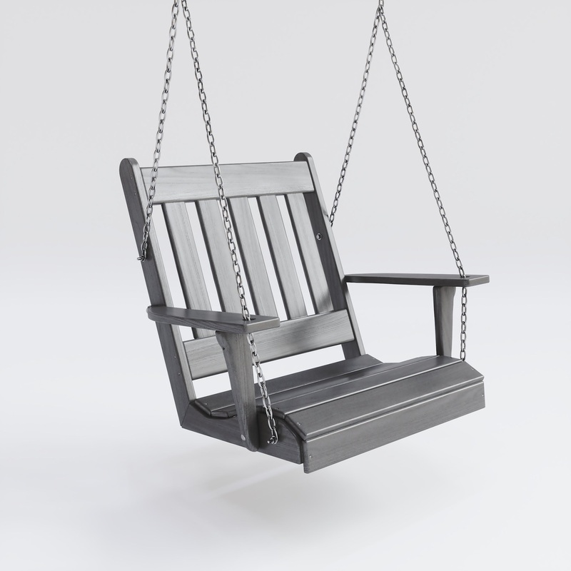 Keystone Amish Co. Franklin English Recycled Plastic Swing Chair, Dark Grey