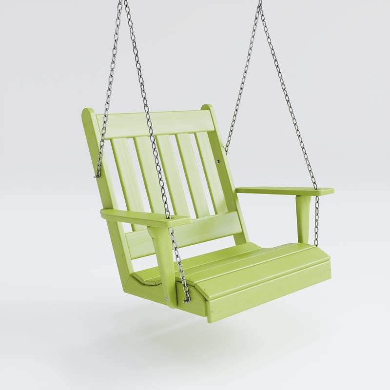 Keystone Amish Co. Franklin English Recycled Plastic Swing Chair, Tropical Lime