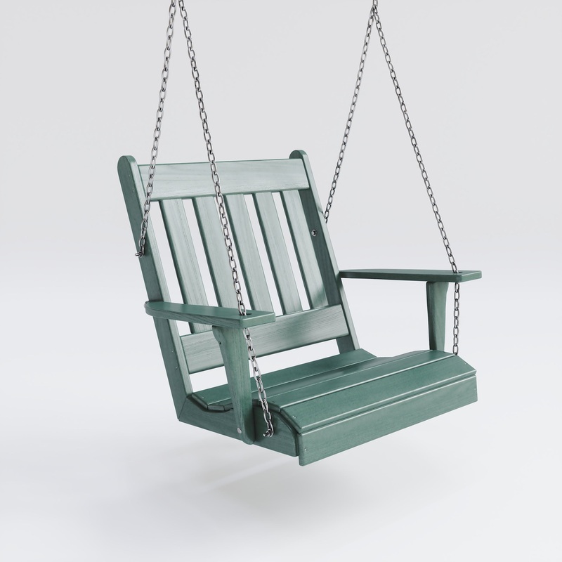 Keystone Amish Co. Franklin English Recycled Plastic Swing Chair, Turf Green