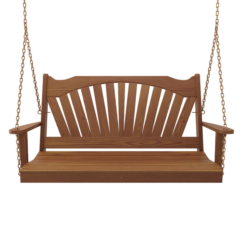 Keystone Amish Co. Sunburst Porch Swing, 4 Foot, Mushroom Stain