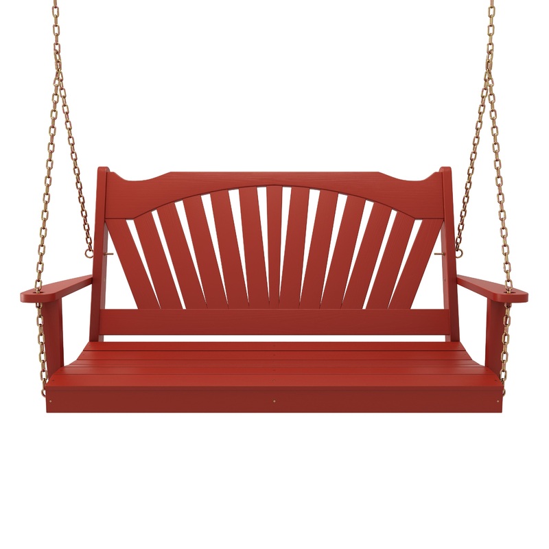 Keystone Amish Co. Sunburst Porch Swing, 4 Foot, Red