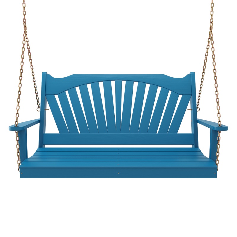 Keystone Amish Co. Sunburst Porch Swing, 5 Foot, Carribean Blue