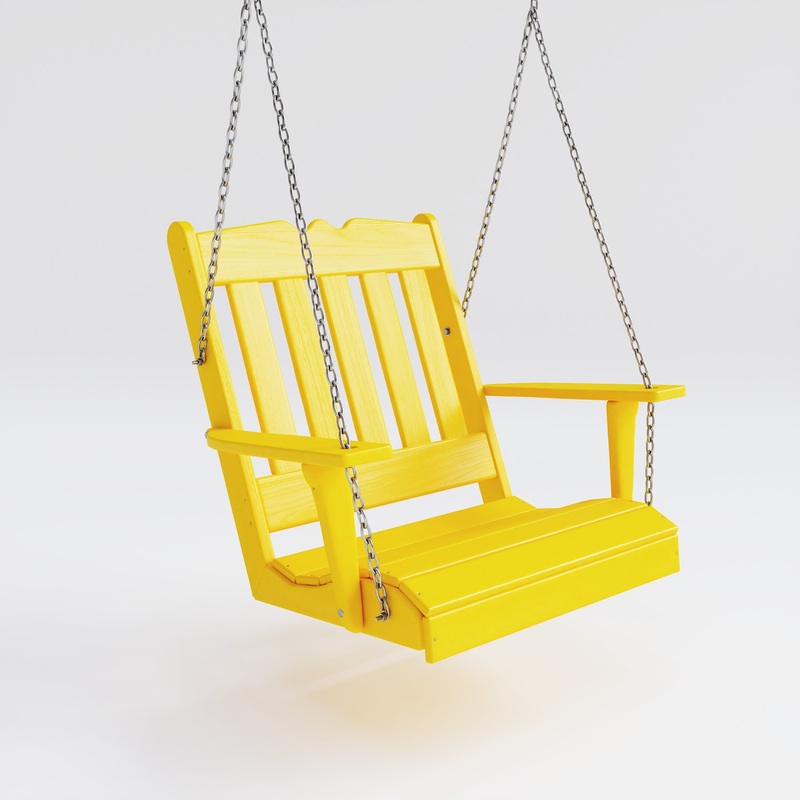 Keystone Amish Co. York Recycled Plastic Swing Chair, Lemon Yellow