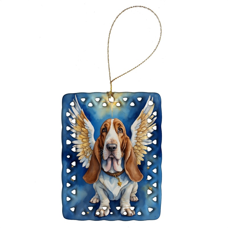 Basset Hound My Angel Porcelain Ornament