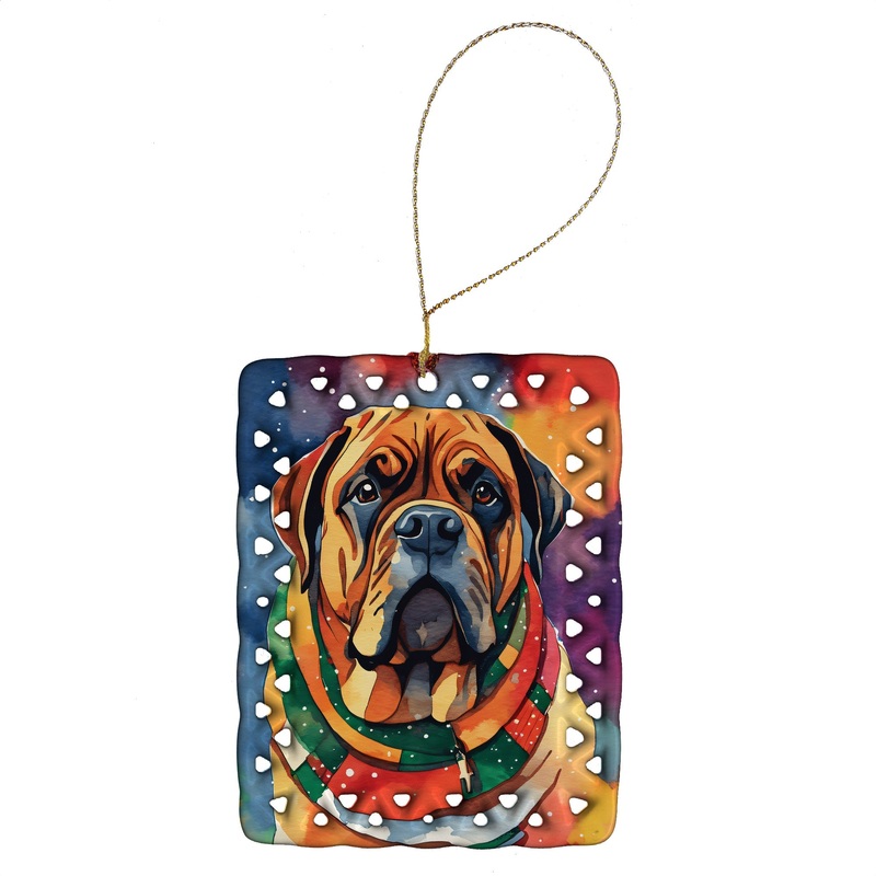 Bullmastiff Christmas Porcelain Ornament