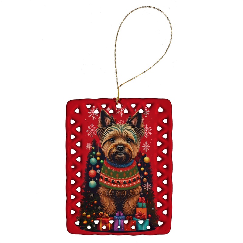 Cairn Terrier Holiday Christmas Porcelain Ornament