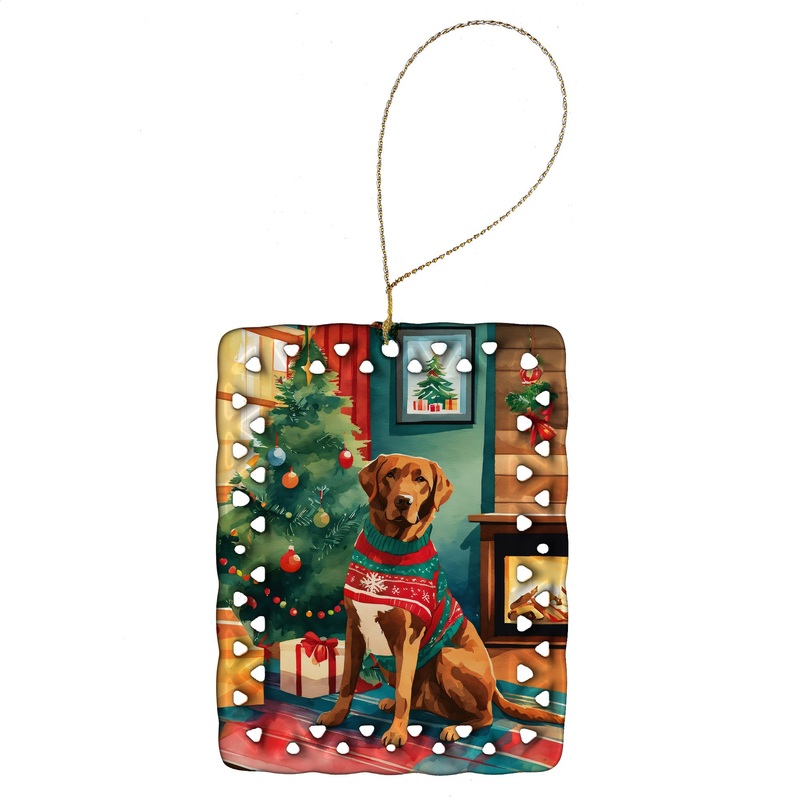 Chesapeake Bay Retriever Christmas Porcelain Ornament