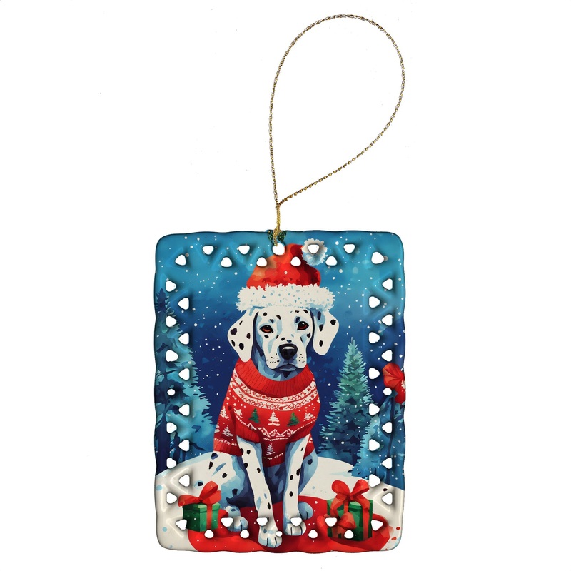 Dalmatian Christmas Porcelain Ornament