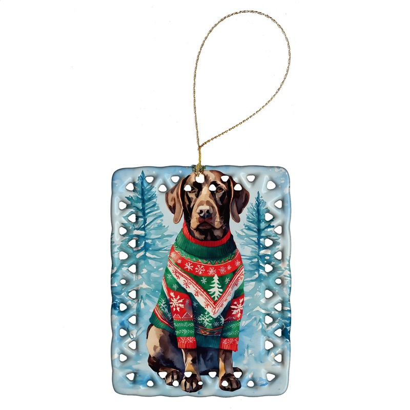 German Shorthaired Pointer Christmas Porcelain Ornament