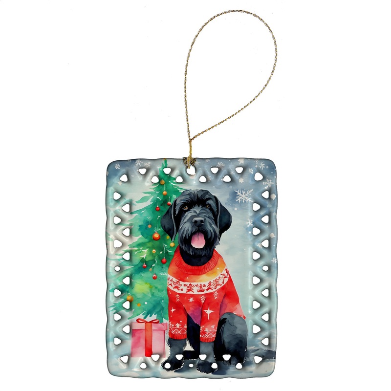 Giant Schnauzer Christmas Porcelain Ornament