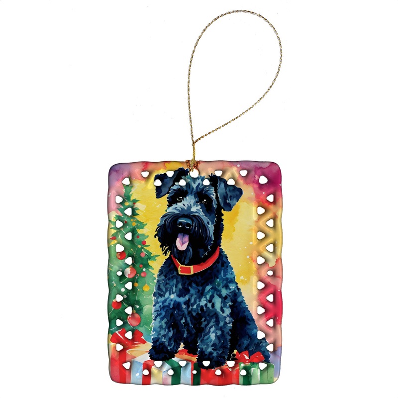 Kerry Blue Terrier Christmas Porcelain Ornament