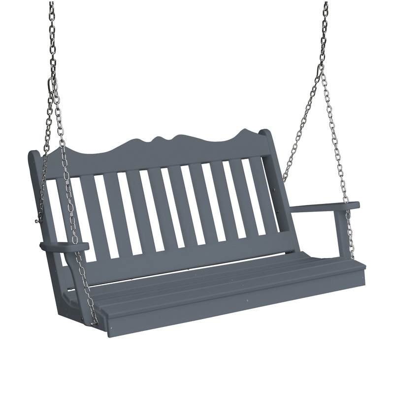 Keystone Amish Co. 4 Foot York Composite Porch Swing, Dark Grey