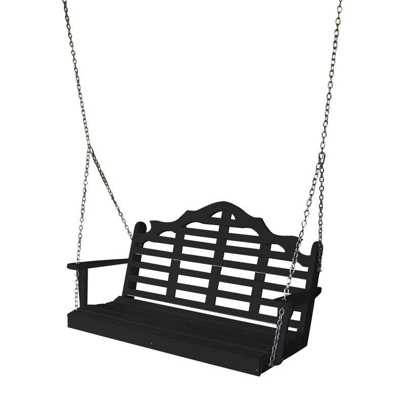 Keystone Amish Co. 5 Foot Milan Recycled Plastic Porch Swing, Black