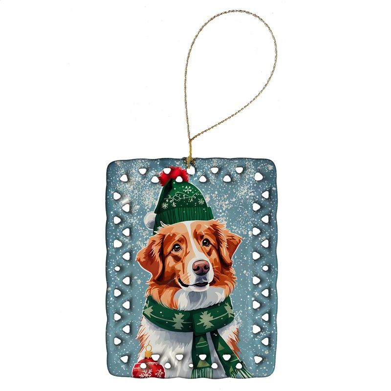 Nova Scotia Duck Toller Christmas Porcelain Ornament