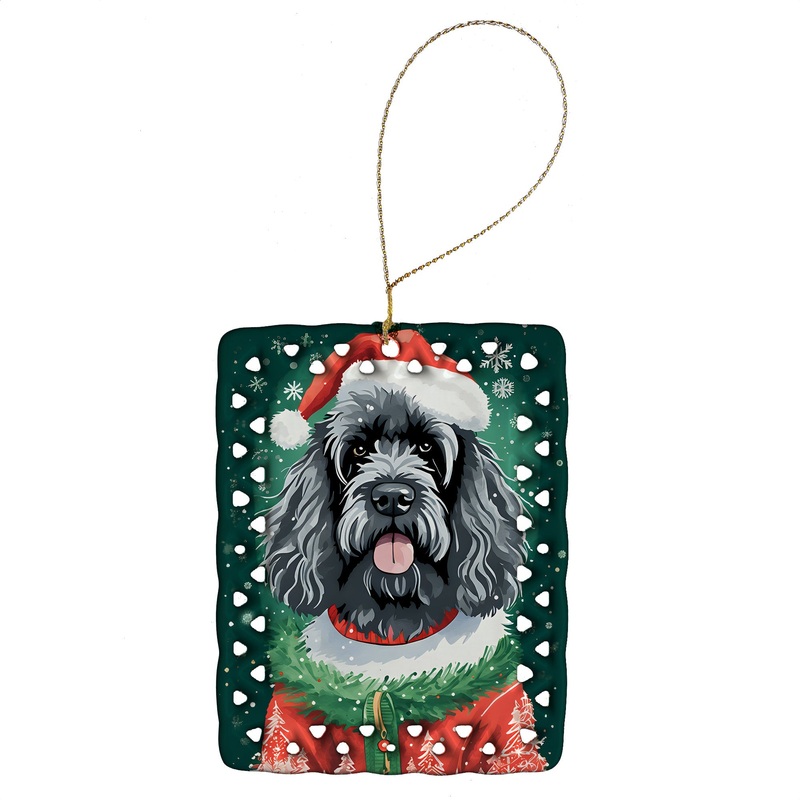 Portuguese Water Dog Christmas Porcelain Ornament