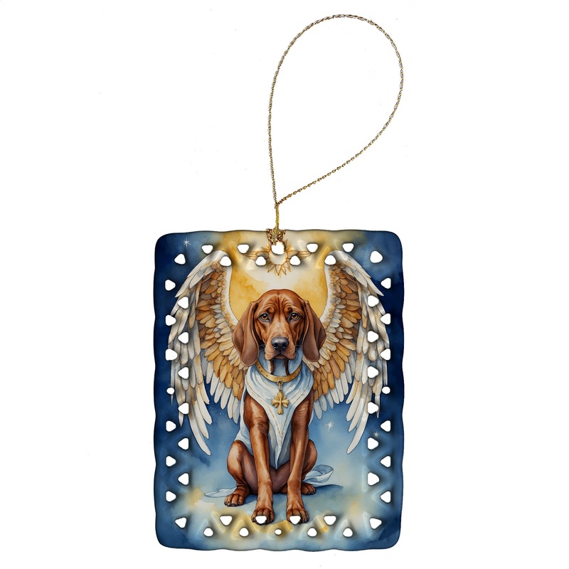 Redbone Coonhound My Angel Porcelain Ornament