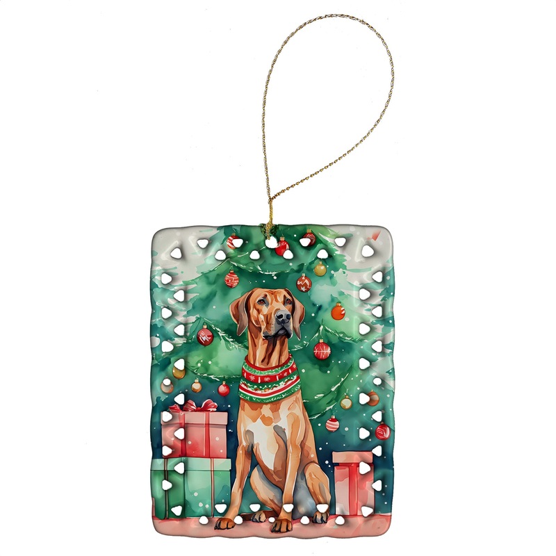 Rhodesian Ridgeback Christmas Porcelain Ornament