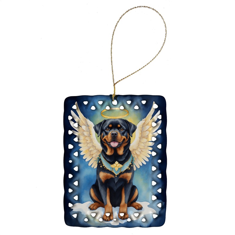 Rottweiler My Angel Porcelain Ornament