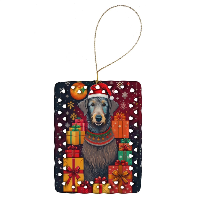 Scottish Deerhound Holiday Christmas Porcelain Ornament