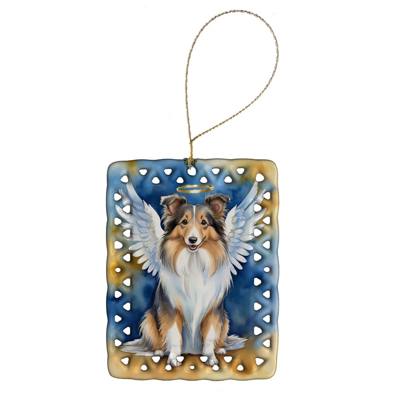 Sheltie My Angel Porcelain Ornament