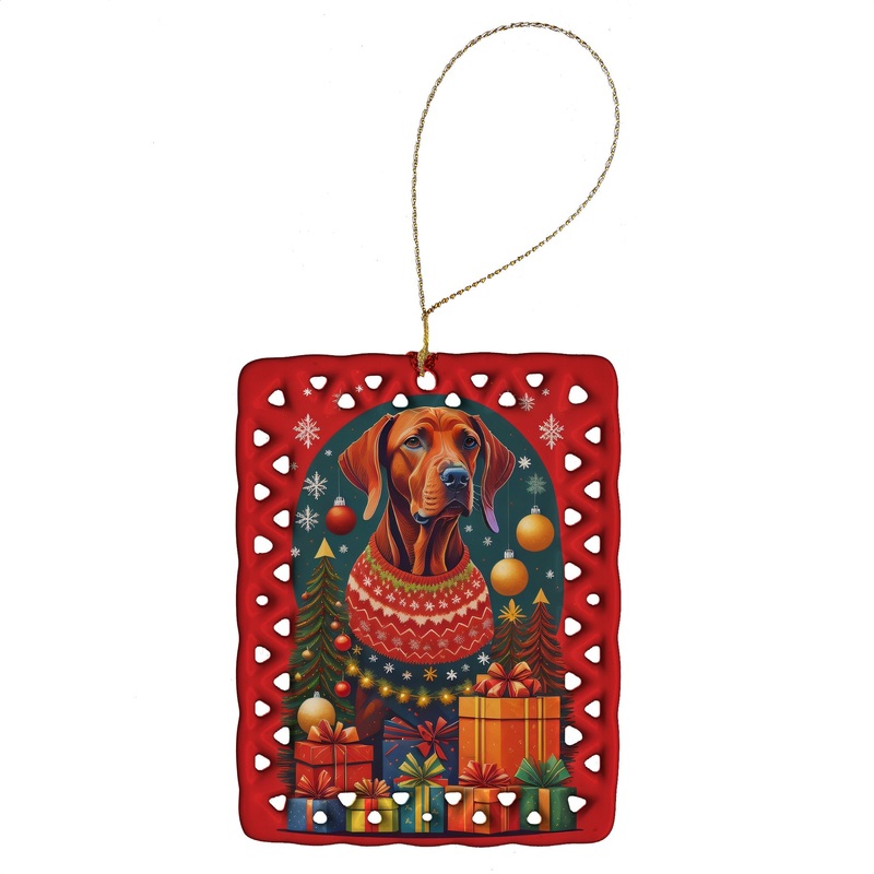 Vizsla Holiday Christmas Porcelain Ornament