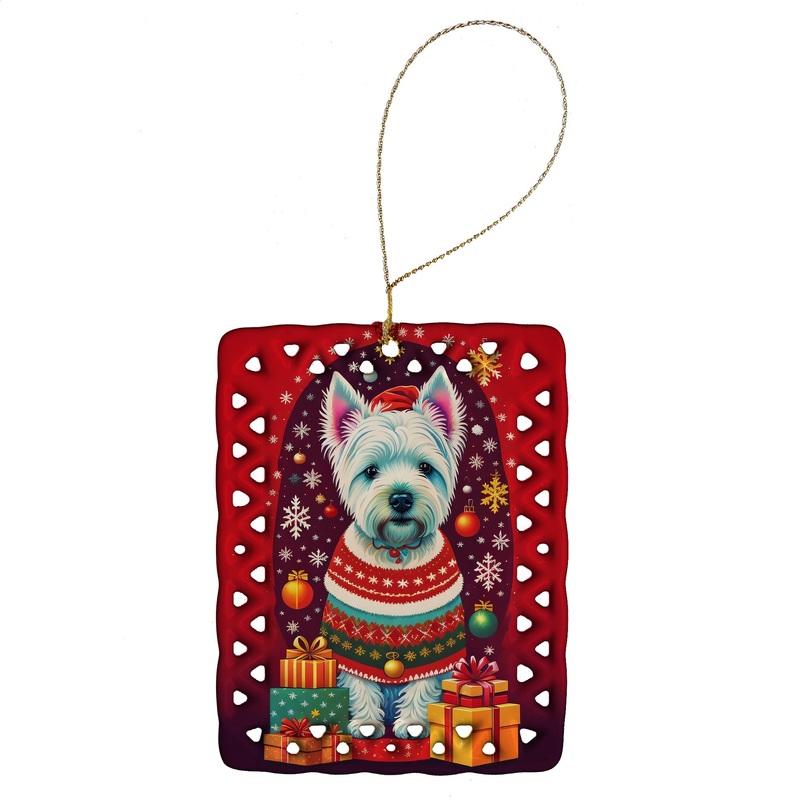 Westie Holiday Christmas Porcelain Ornament