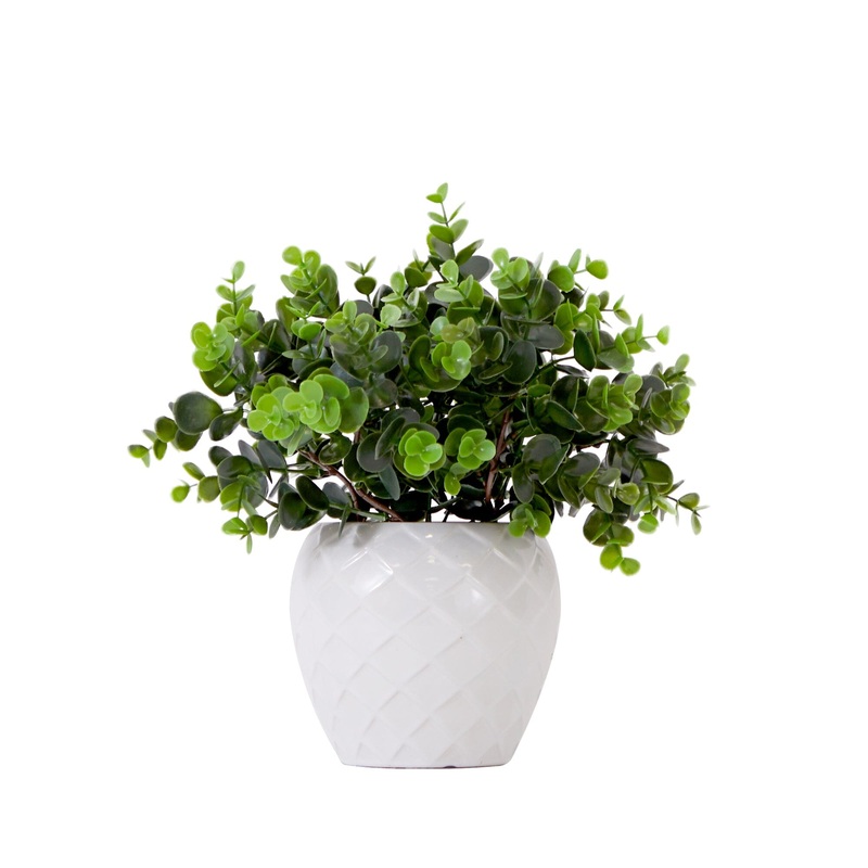 11 Artificial Boxwood Plant with Decorative Planter