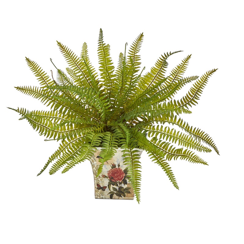 11 Fern Artificial Plant in Floral Planter
