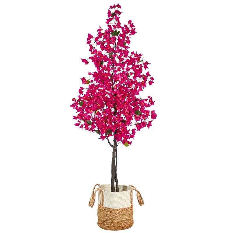 6 Artificial Bougainvillea Tree with Handmade Jute & Cotton Basket
