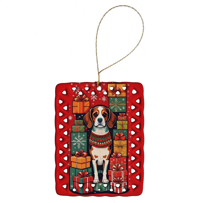 Beagle Holiday Christmas Porcelain Ornament