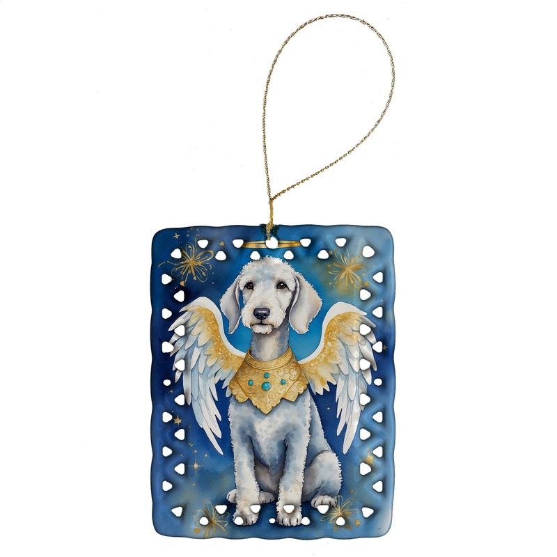 Bedlington Terrier My Angel Porcelain Ornament