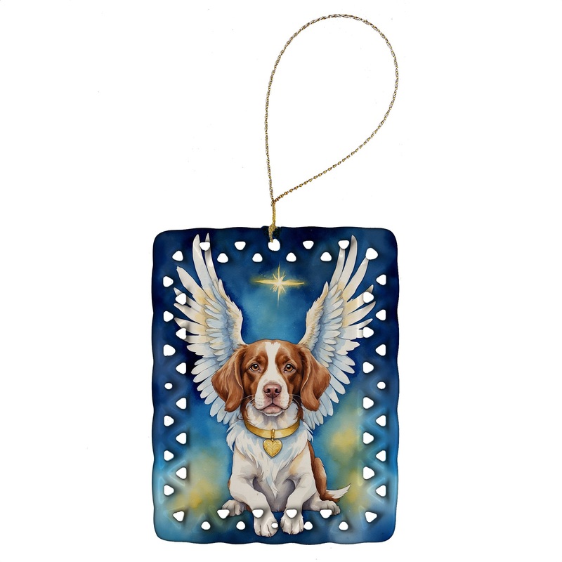 Brittany Spaniel My Angel Porcelain Ornament