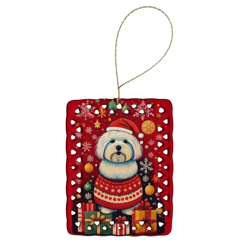 Coton De Tulear Holiday Christmas Porcelain Ornament