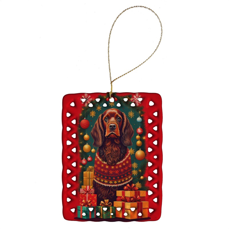 Field Spaniel Holiday Christmas Porcelain Ornament
