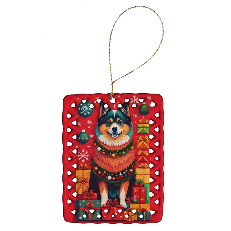 Finnish Lapphund Holiday Christmas Porcelain Ornament
