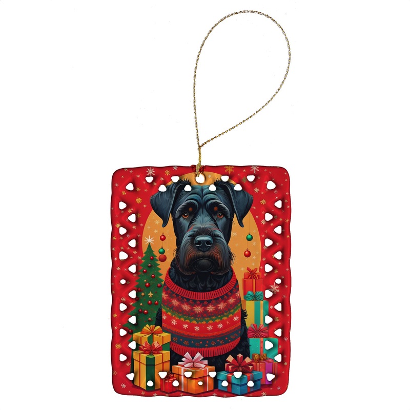 Giant Schnauzer Holiday Christmas Porcelain Ornament