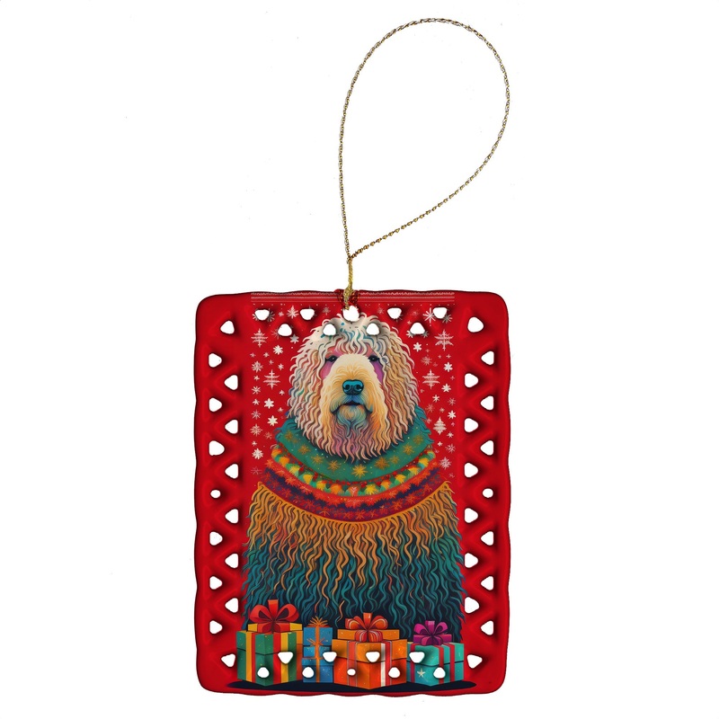 Komondor Holiday Christmas Porcelain Ornament